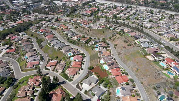 Aerial View of Residential Neighborhood Sunny Day in Rancho Bernardo alt