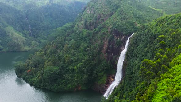 Waterfall Among Tea Estate alt