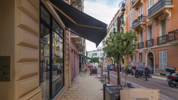 Beautiful Old Architecture Style of Residential Buildings in the Old City Center Timelapse alt