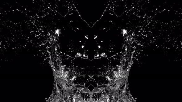 Super Slow Motion Shot of Reflected Water Splash at 1000Fps on Black Background alt