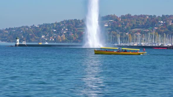 The Jet d'Eau Or Water Jet Fountain, Lake Geneva, Switzerland