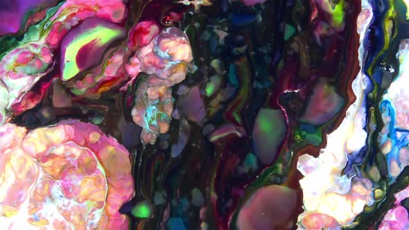 Colorful Liquid Ink Colors Blending Burst Swirl Fluid 58
