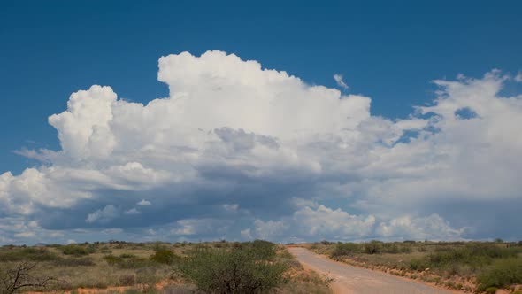 Monsoon Storm Over Dirt Road Zoom In