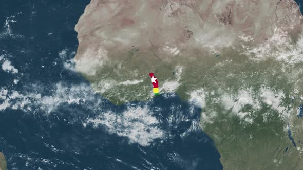 4k Globe Map of Togo with a flag (Highlighted) alt