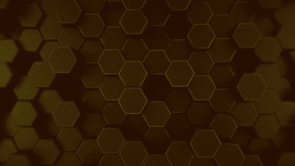 3d Yellow Hexagon Background