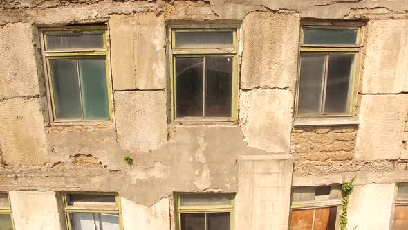 Ruined Wall with Windows of the Building