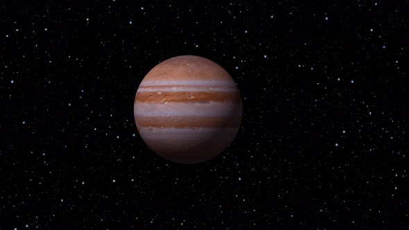 Slowly 3d Realistic Rotated Zoom In Jupiter Planet alt