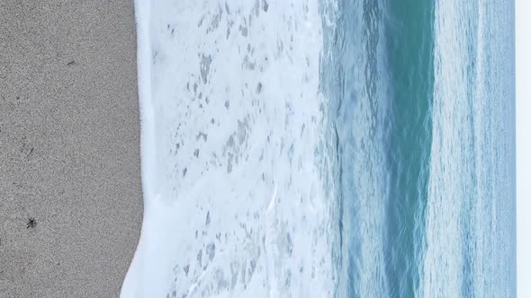 Vertical Video Sea Near the Coast  Closeup of the Coastal Seascape alt