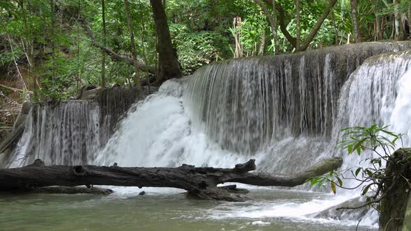 Huai Mae Khamin Waterfall seventh level in National Park, Kanchanaburi, Thailand