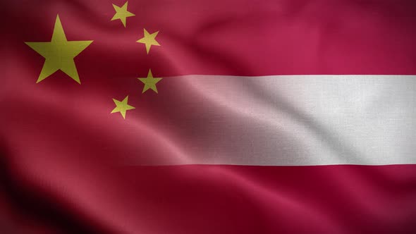 China Austria Flag Loop Background 4K