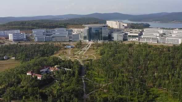 View From a Drone on the Campus of the University alt