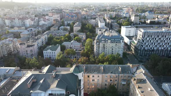 Kyiv Cityscape, Ukraine. Aerial View, Kiev. Slow Motion alt