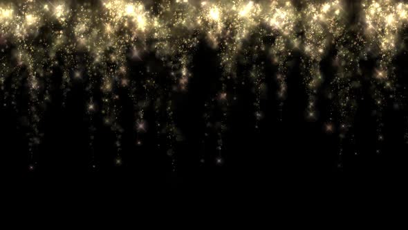 New Year's holiday lights and particles oon a transparent background.