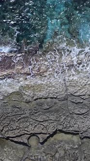Vertical Video of Sea Water Near the Seashore Slow Motion alt