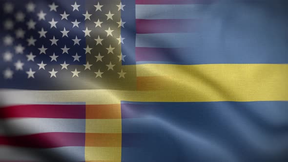 USA Sweden Flag Loop Background 4K
