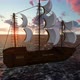  An Old Ship Floats İn The Ocean - VideoHive Item for Sale