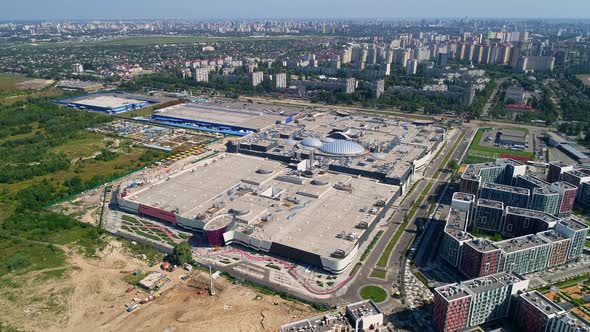 Aerial View Modern Shopping Center Respublika in Kyiv Ukraine alt