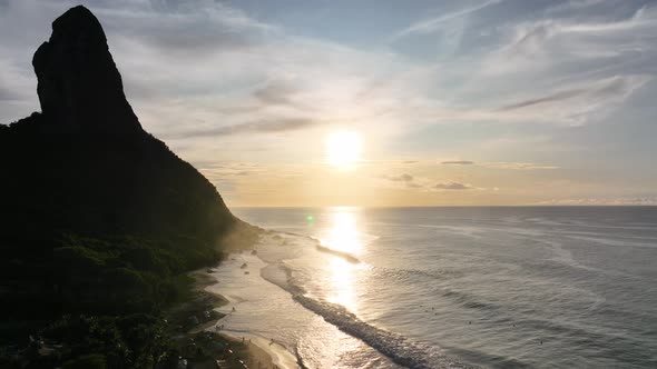 Sunset Fernando de Noronha Archilepago at Pernambuco state Brazil. alt