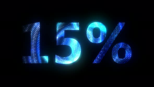 15% sale animated with glowing particle