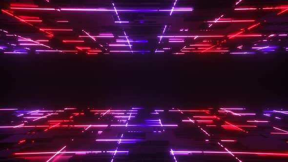 Colorful Neon Glowing Sci Fi Borders Moving