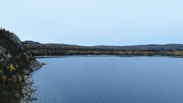 Aerial shot of Lake Superior shore, Alona Bay, Great Lakes, Ontario, Canada alt