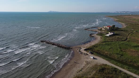Albania Coast South of Town Durres Near Kovaje