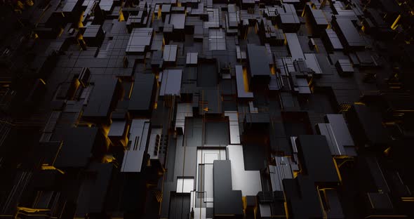 Futuristic Scifi Metal Glowing Light Wall 3D Rendering alt