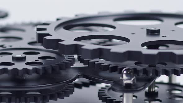 Black Cogwheel Gears Rotation 25 alt