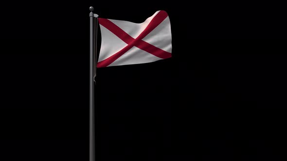 Alabama State Flag, 4K Prores 4444 Footage With Alpha alt