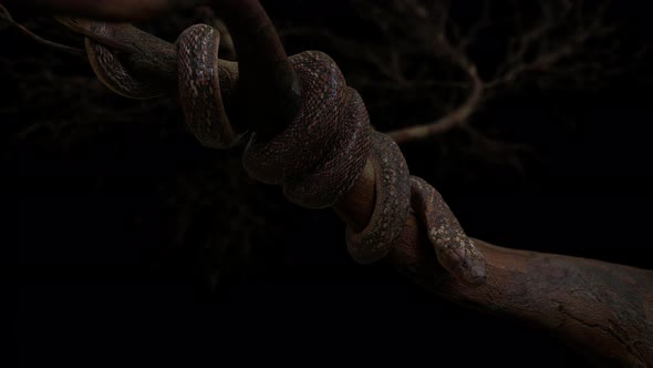 Cobra snake on tree.