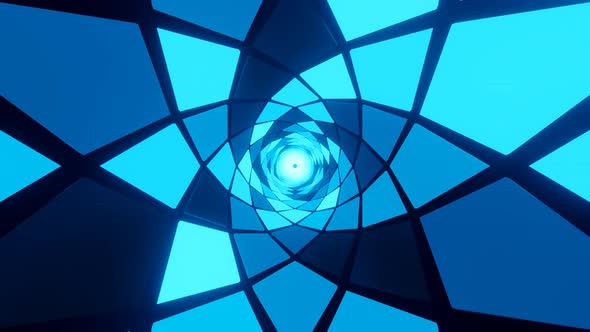 Hypnotic Blue Endless Tunnel, VJ Loop Motion Graphics
