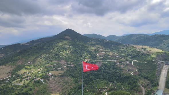 Turkish flag landscape alt