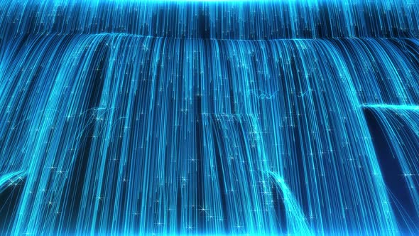 blue Particles Waterfall Ceremony Background