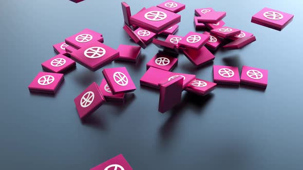 Dribbble Media Icon Falling Down alt