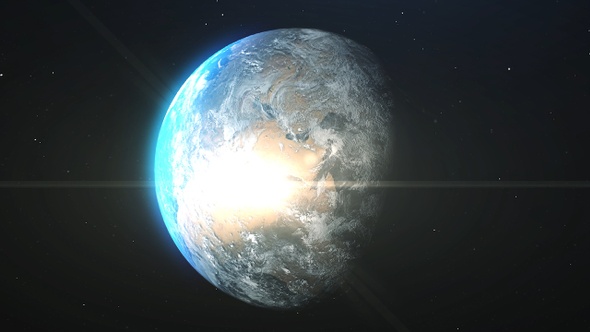 Nuclear atom Explosion over Middle east, outer space view alt