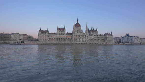 The Hungarian Parliament Building at dusk