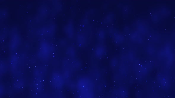 Bokeh dark blue dreamy background with white shiny glowing snow which fall down alt