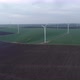 Wind Farm Green Energy Production Field, Aerial Approaching Drone - VideoHive Item for Sale