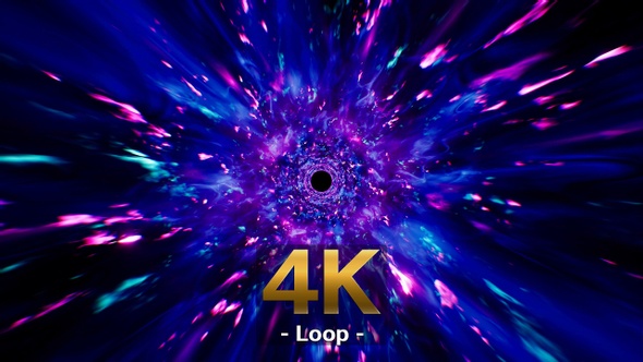 Flying Into Neon Fire Tunnel 4K alt