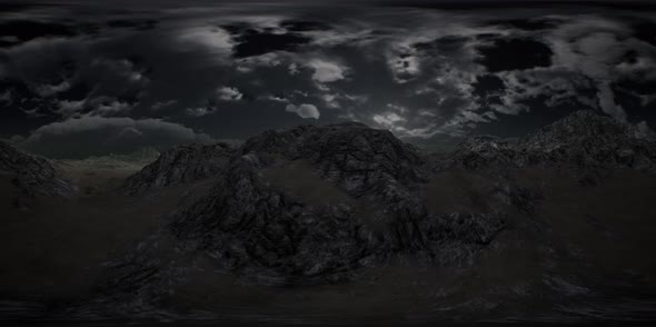VR 360 Huge Dark Clouds Over Scottish Highlands alt
