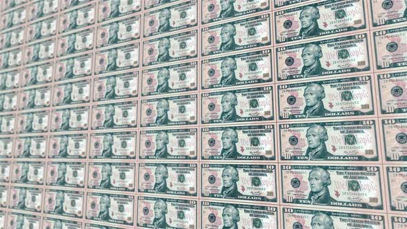 Ten Dollars. Vertical. It's Moving to the Right. Looped Animation. alt