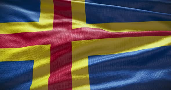 Aland Islands national flag background motion graphic looped 4K alt
