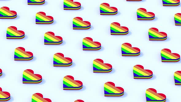 Isometric LGBTQ Hearts Loop
