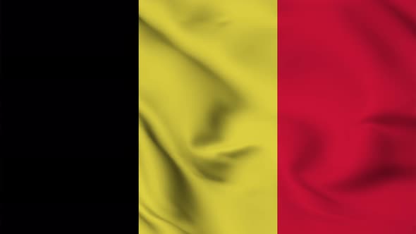 Belgium flag seamless closeup waving animation