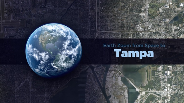 Tampa (Florida, USA) Earth Zoom to the City from Space