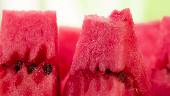 Watermelon Slices On The Bright Background