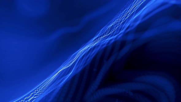 Blue color abstract line wavy animation.  A 23