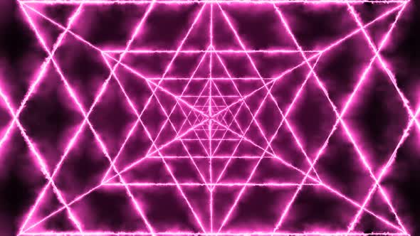 Amazing Pink Color Fire Triangle Tunnel Animated Background alt