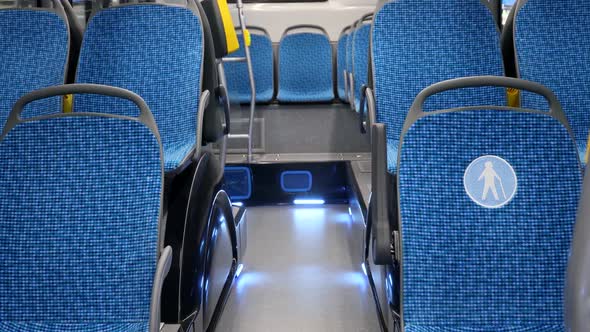 Bus Electric Bus or Hydrogen Bus with Seats for Disabled and Elderly People