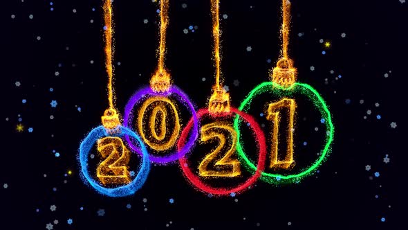 New Year Background With Colored Christmas Balls